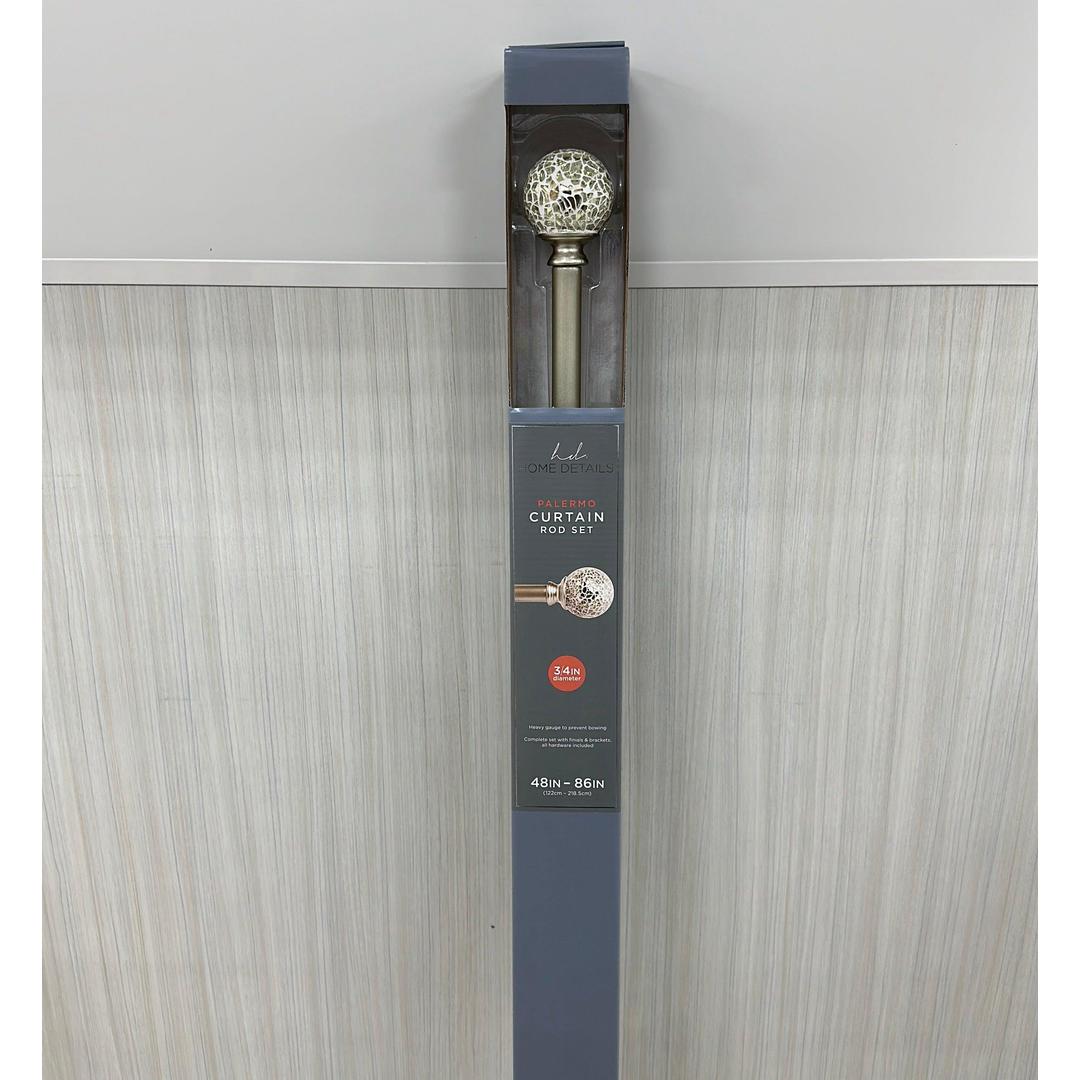 48” - 86” Home Details Champage Palermo Adjustable Curtain Rod