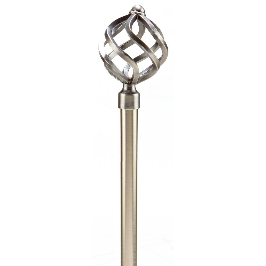 Home Details Royal Twist Curtain Rod 24-48" in Satin Nickel