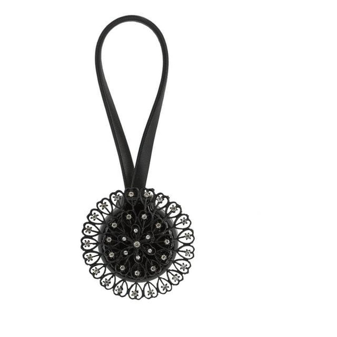Simplify Magnetic Iron Curtain Tie Back in Black