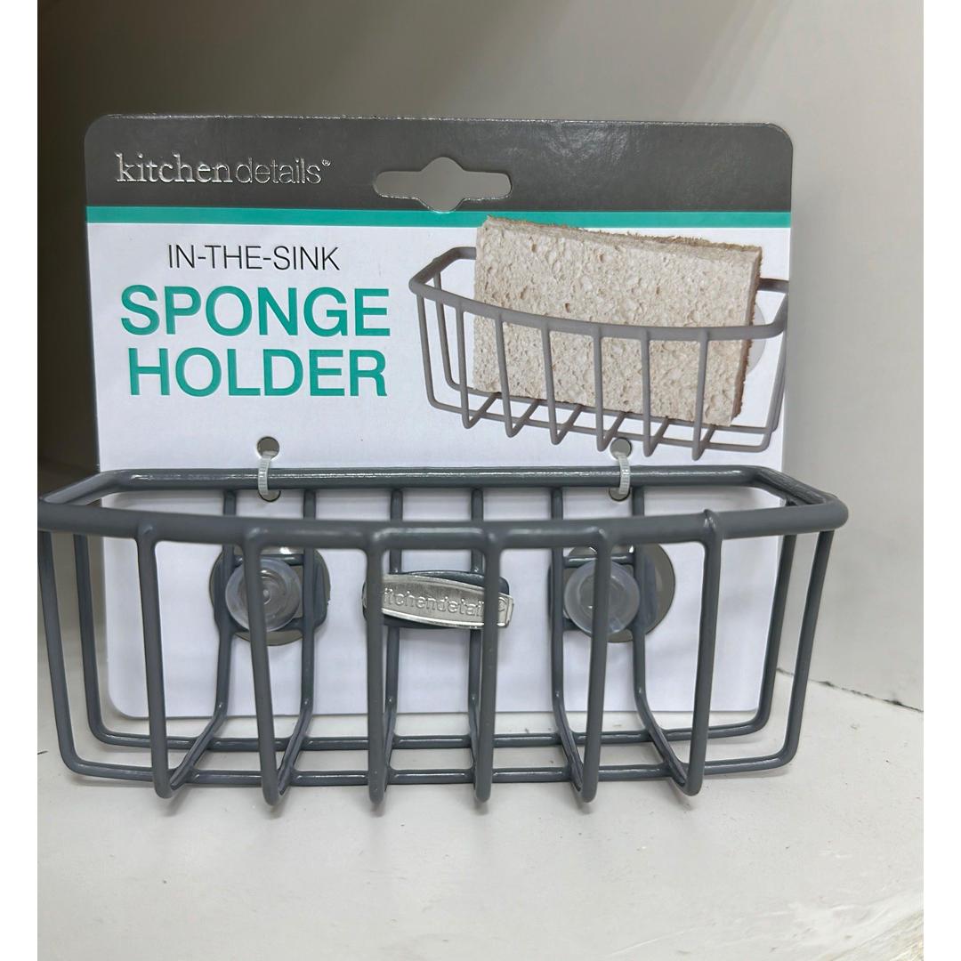 Sponge Holder with Dual Suction Cups - Compact Design (5.5" x 2.6" x 2.4")