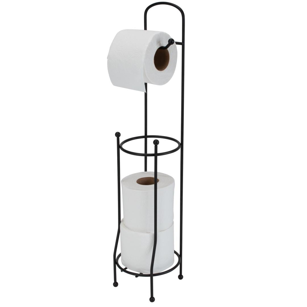 Bath Bliss Crystal Ball Rust Freestanding Basket Toilet Paper Holder with Storage