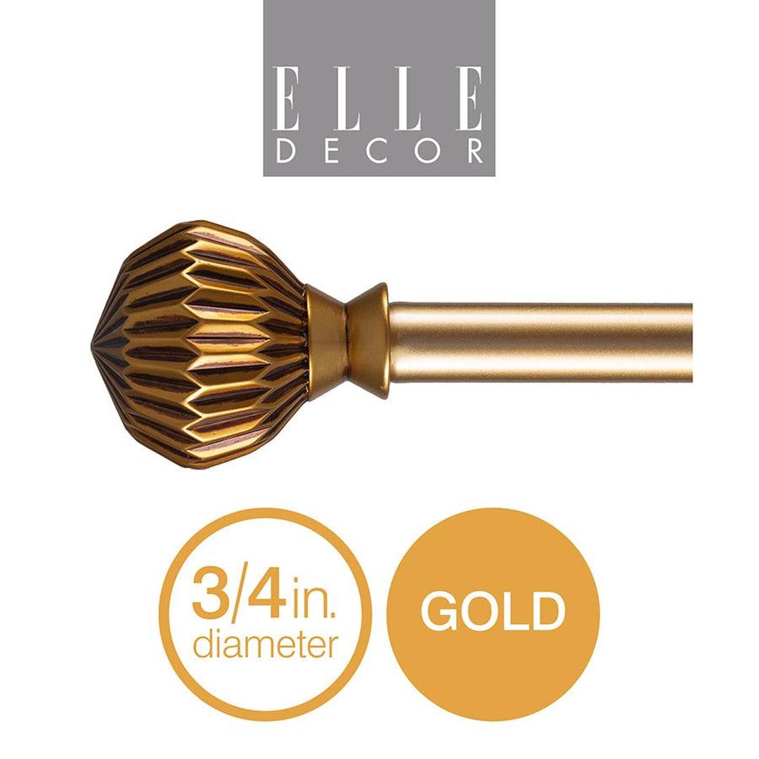 66'' - 120” Art Deco Curtain Rod-Gold