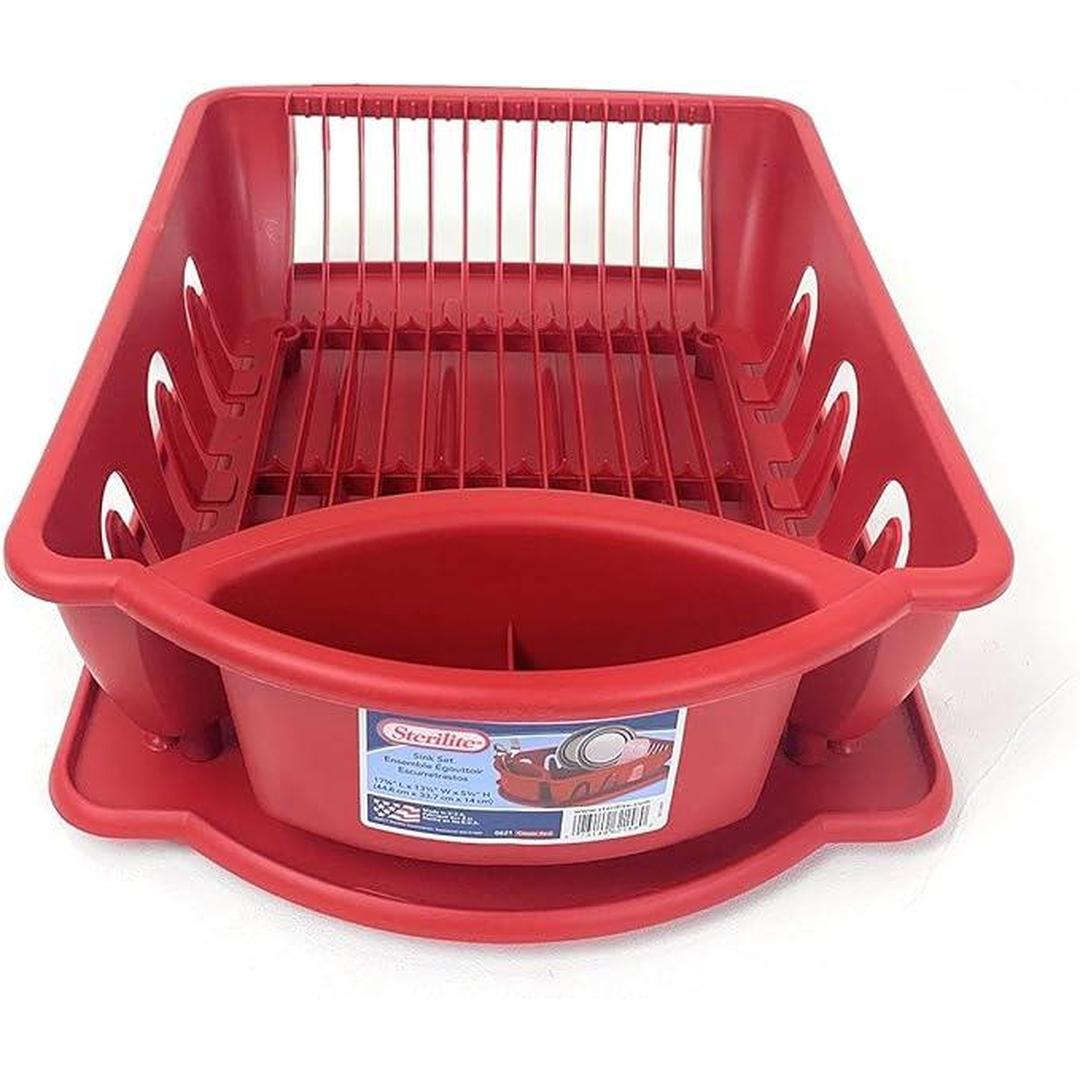 Sterlite 2pc Ultra Sink Set, One Size, Black Classic Red White