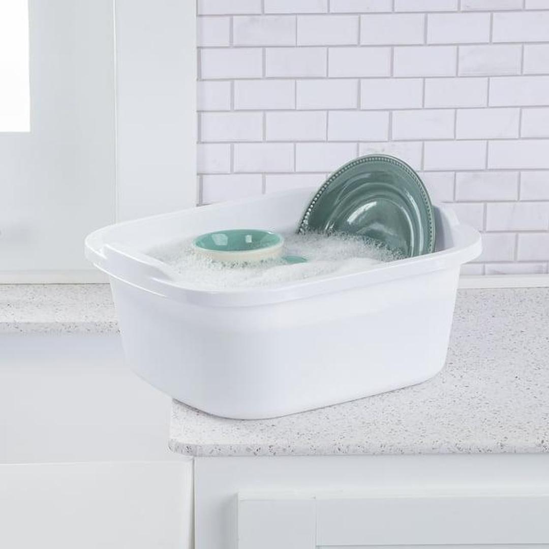 Sterilite 12 Qt. Dishpan Plastic, White