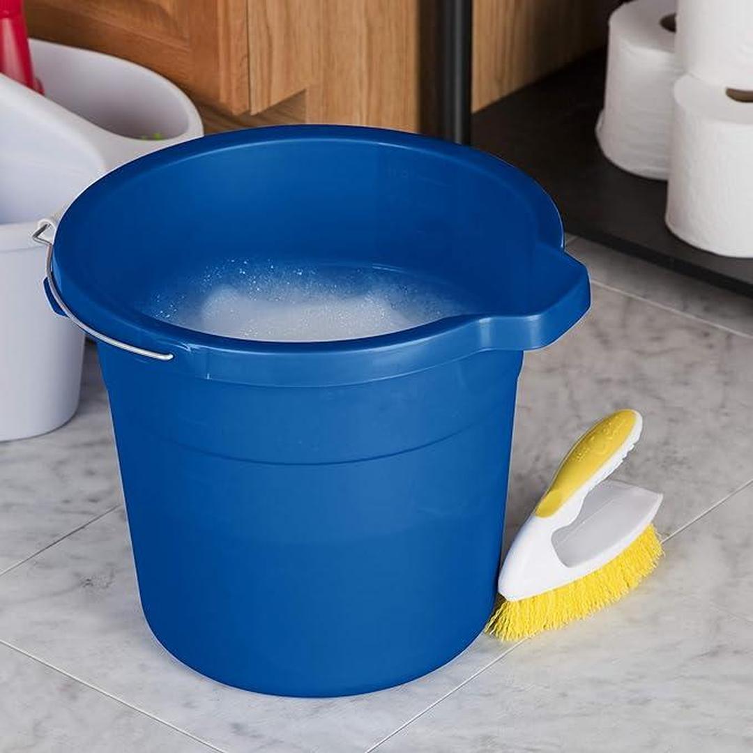 Sterilite 12 Qt. Spout Pail Plastic, Blue Morpho, 12 Pack