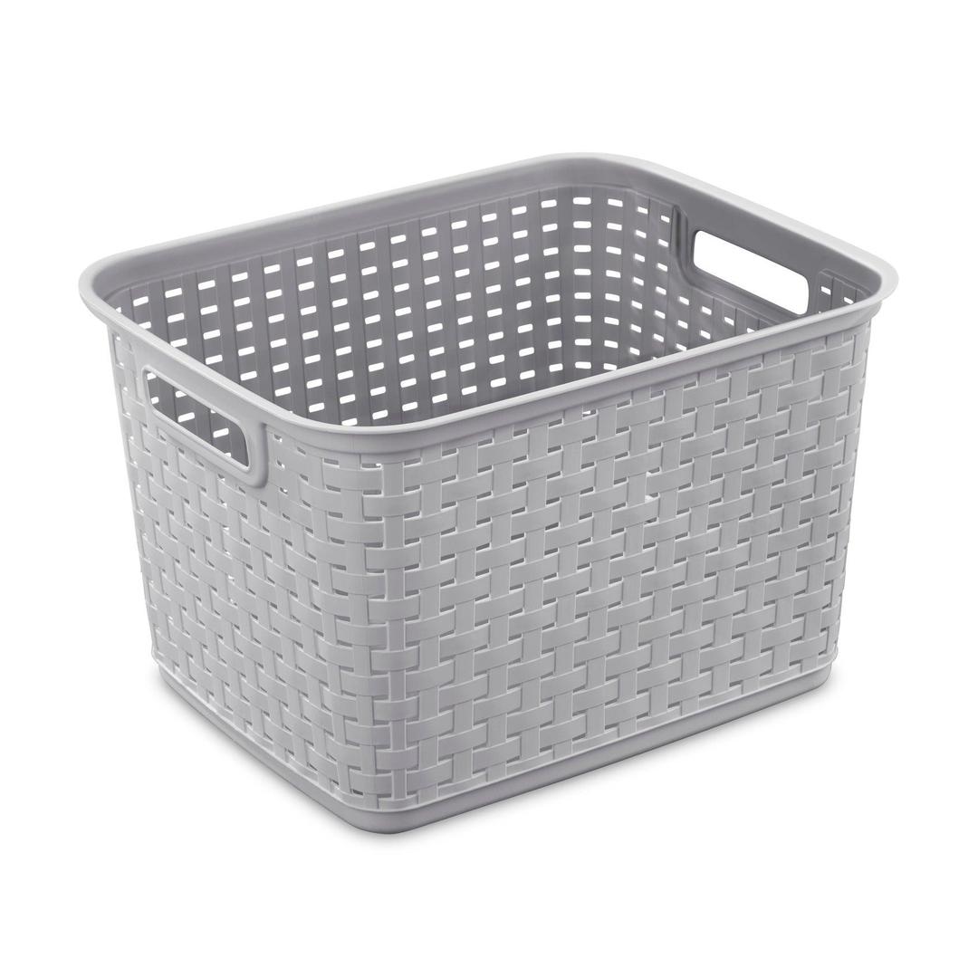 Sterilite Tall Plastic Weave Storage Basket