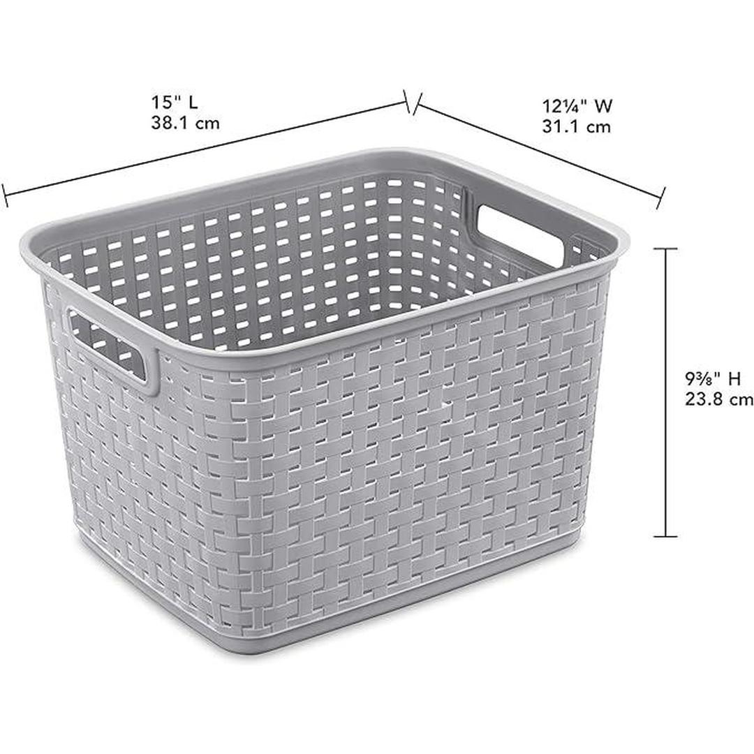 Sterilite Tall Plastic Weave Storage Basket