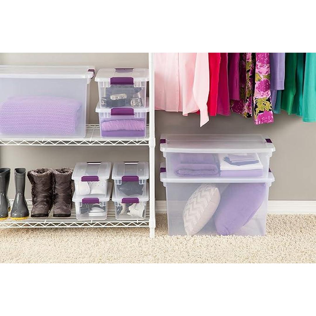 STERILITE 17531712 15-Quart ClearView Latch Box Storage Tote Containers