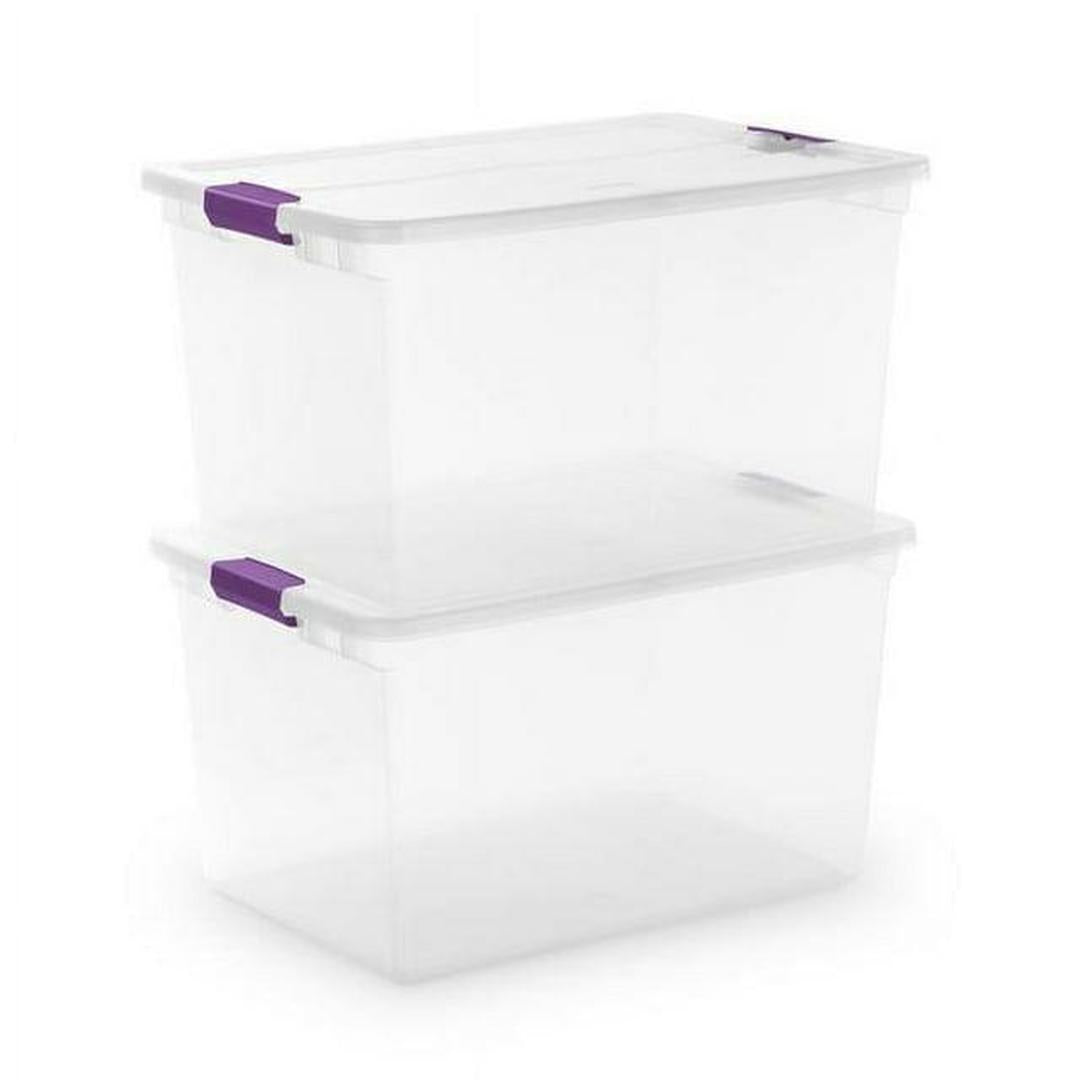 Sterilite 17571706 66-Quart ClearView Latch Box Storage Tote Container, Single