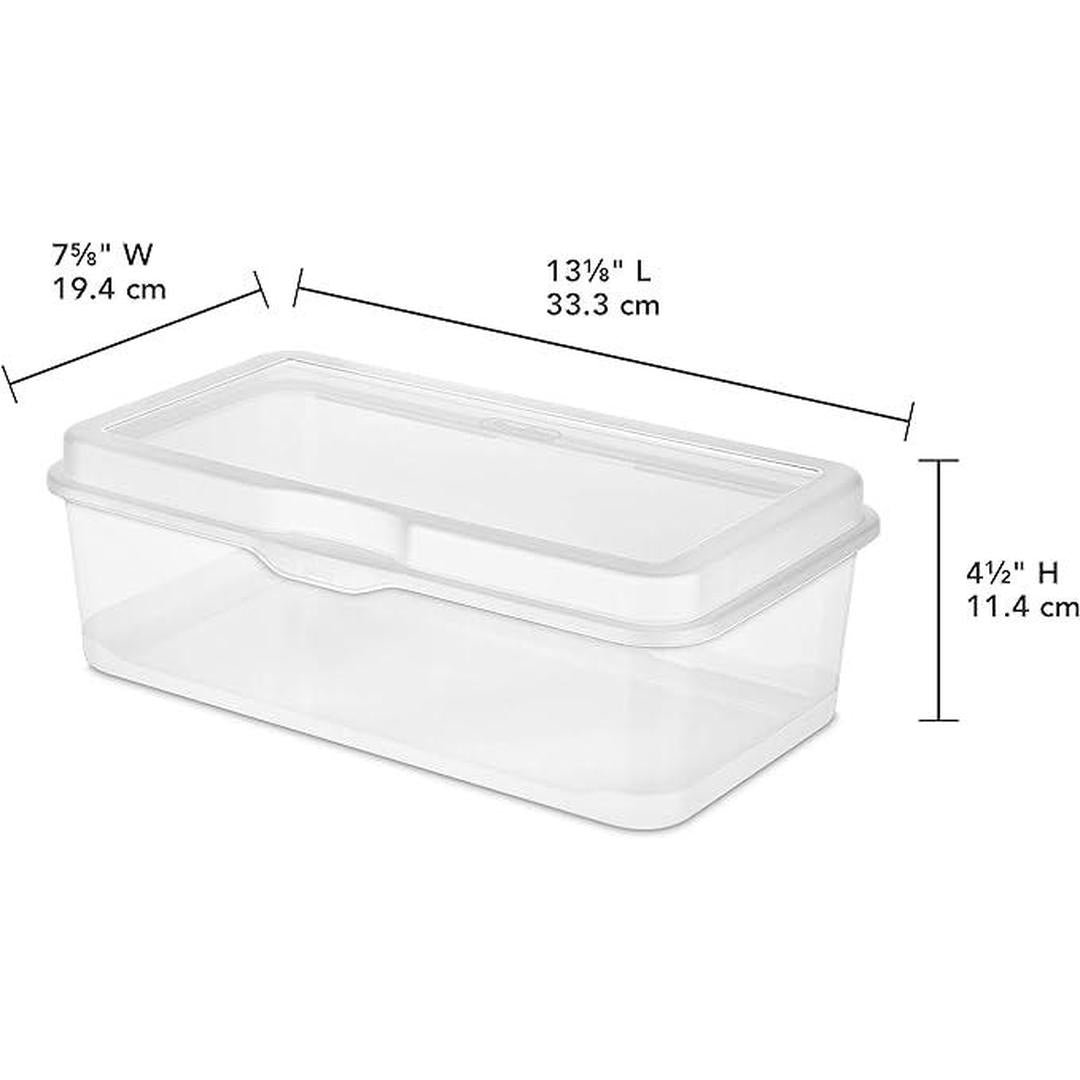 Sterilite Large FlipTop, Stackable Small Storage Bin with Hinging Lid