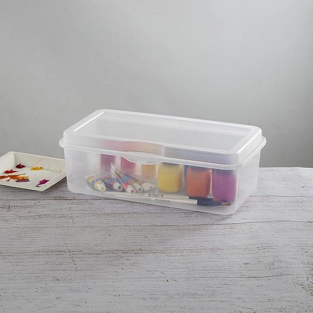 Sterilite Large FlipTop, Stackable Small Storage Bin with Hinging Lid