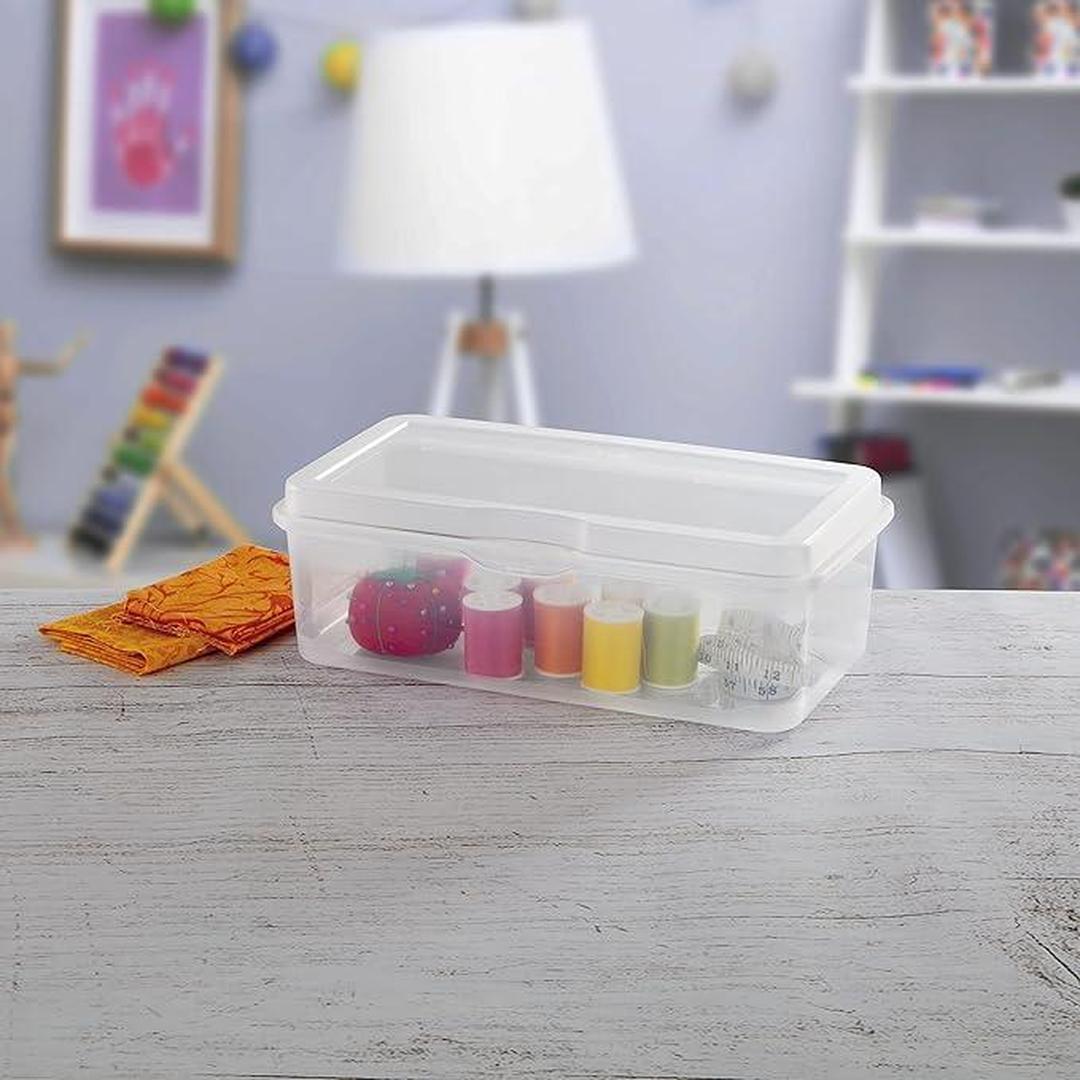 Sterilite Large FlipTop, Stackable Small Storage Bin with Hinging Lid