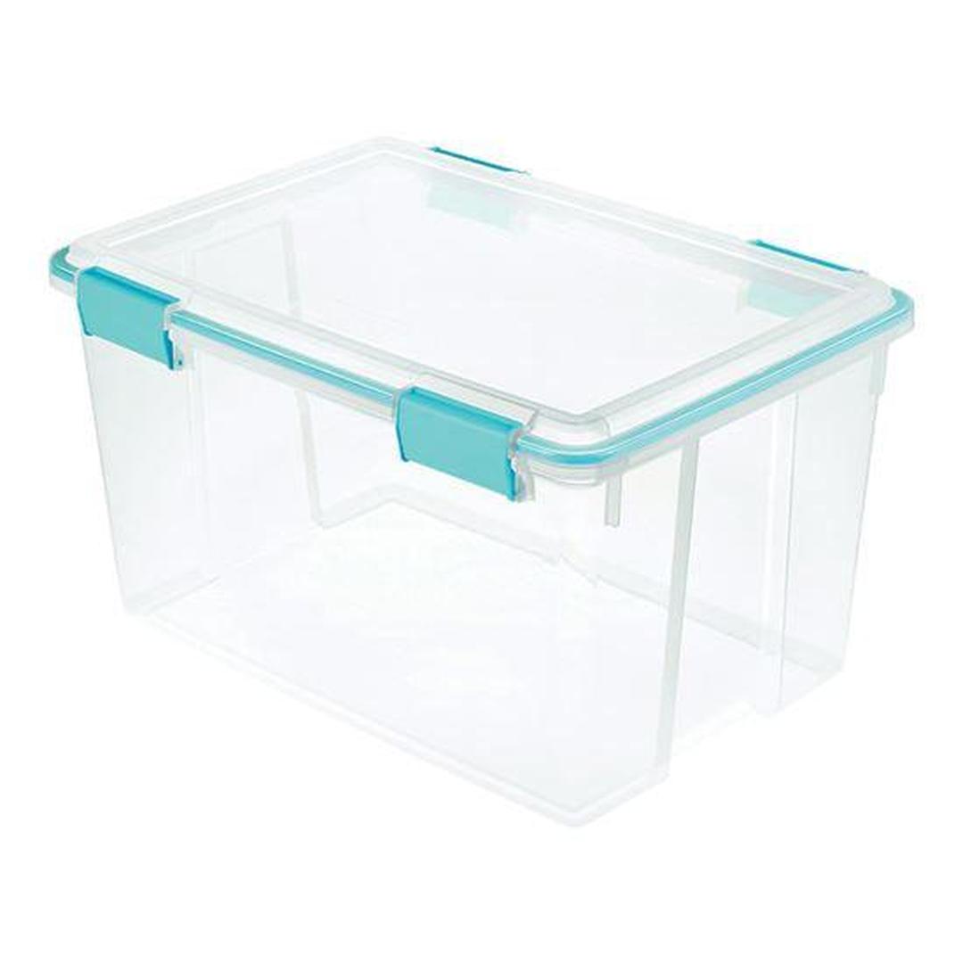 Sterilite 19344304 Gasket Box, Plastic, Blue Aquarium/Clear, 22-1/2 in L, 16 in W, 12-3/4