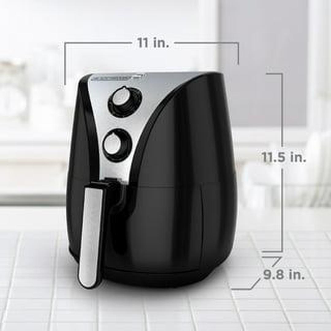 BLACK+DECKER Purify 2-Liter Air Fryer, Black/Stainless Steel