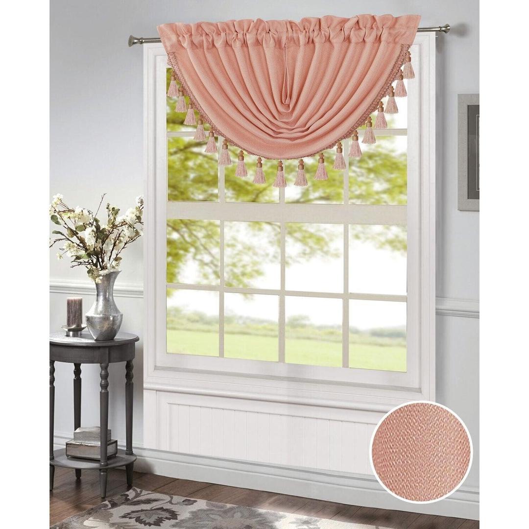Morgan Rod Pocket Window Elegance: Blush Panel and Valance - Mix and Match Your Ideal Style!