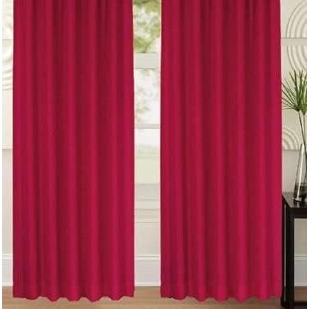 Leah Textured Curtain Panel - 84" Long Draperies in Burgundy (Each Panel Being Sold Separately)