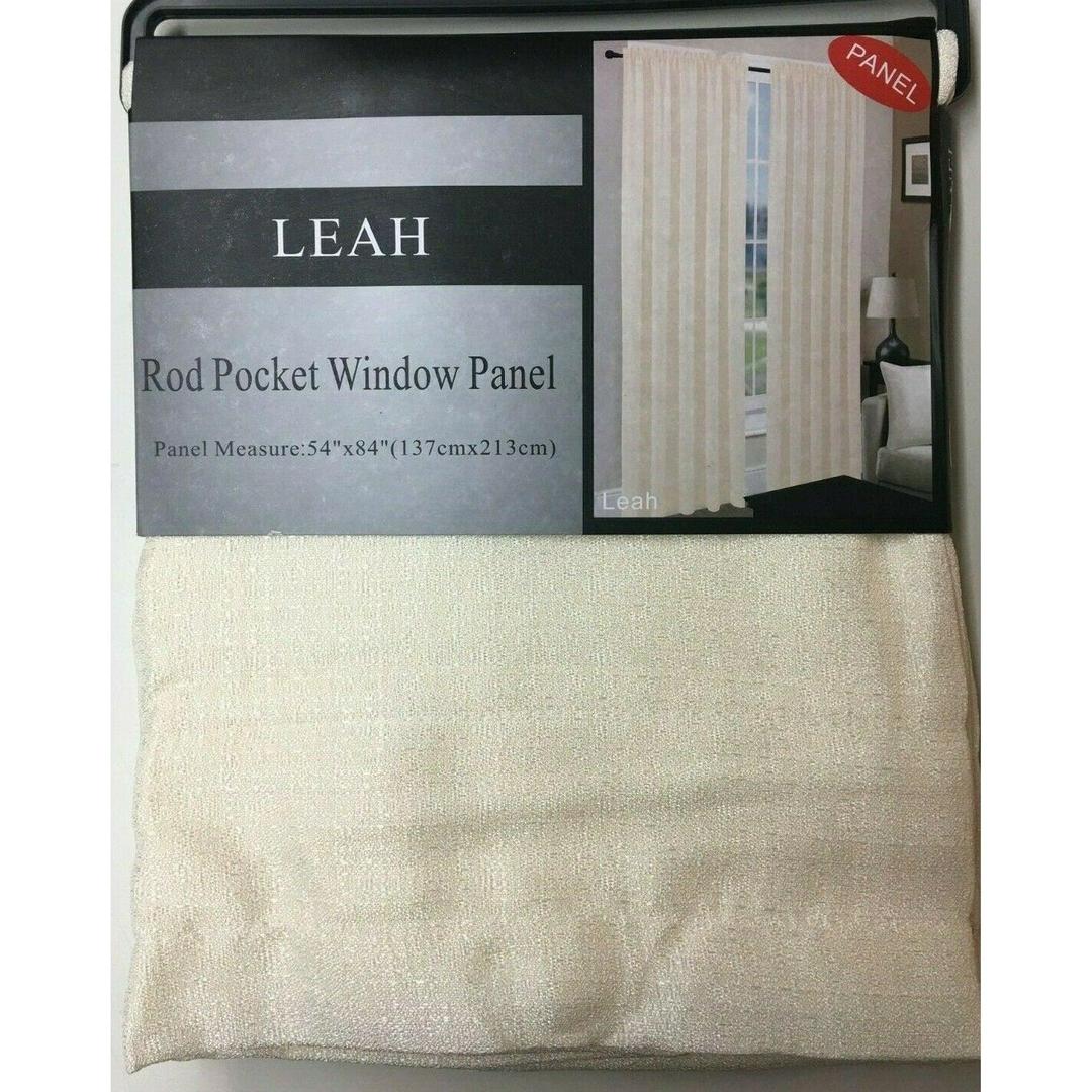 Leah Textured Curtain Panel - 84" Long Draperies in Off-White (Each Panel Being Sold Separately)