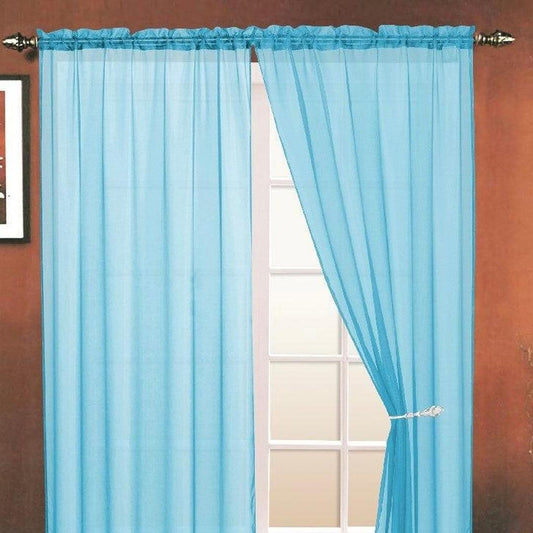 Elegant Sheila Aqua Rod Pocket Panel - Timeless Style for Your Space (54" x 84")