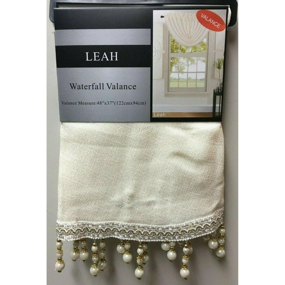 Leah Textured Waterfall Valance - Rod Pocket Top in Off-White (Each Valance Being Sold Separately)