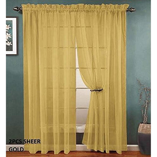 Elegant Sheila Gold Rod Pocket Panel - Timeless Style for Your Space (54" x 84")