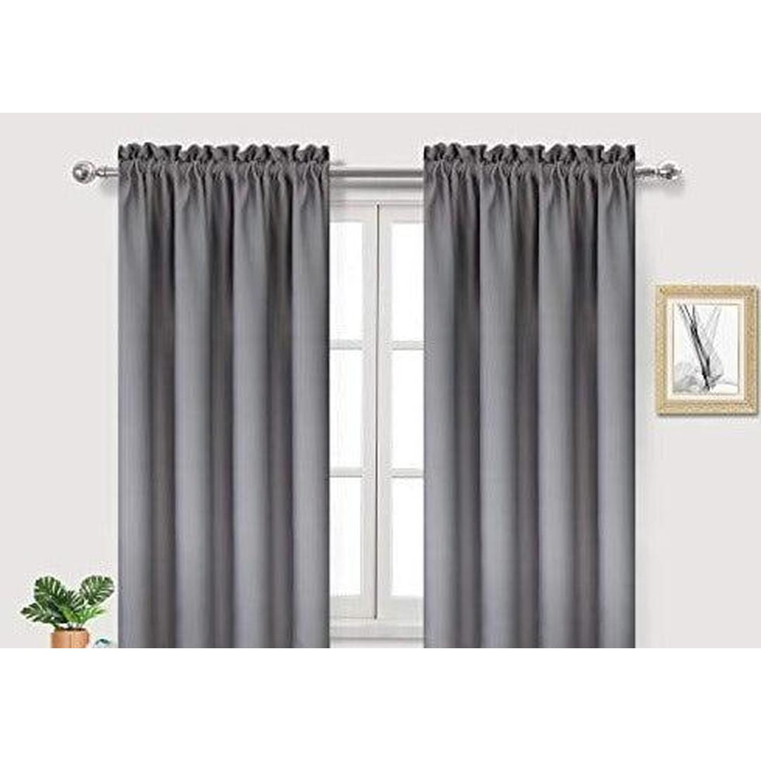 Timeless Elegance: Morgan Grey Rod Pocket Woven Window Panel - 54x84 Inches
