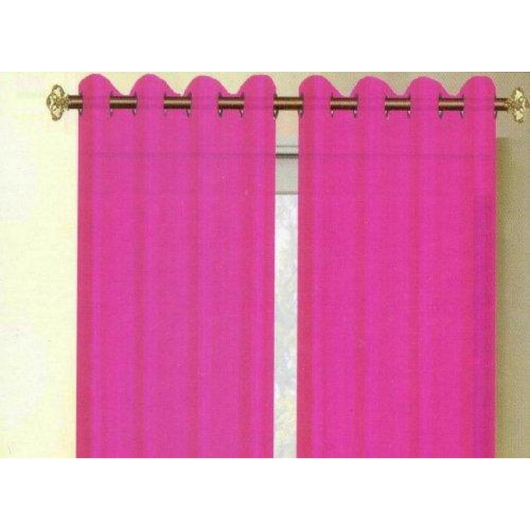 Ramona Faux Silk Solid Window Curtain Panel - Hot Pink, 55" W x 84" L, 8 Grommets, Single Panel Pack