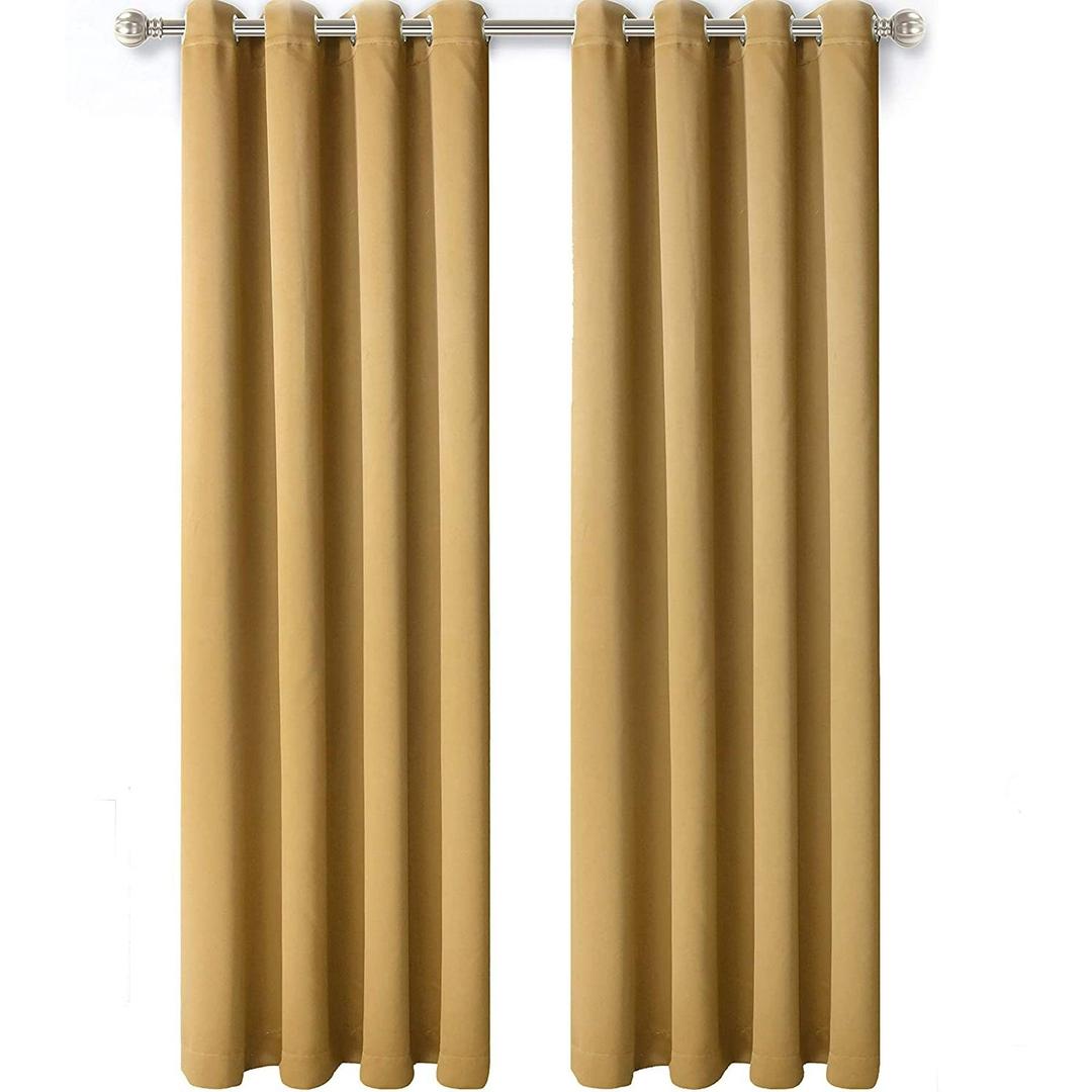 Jeannie Gold Blackout Grommet Panel - 54"x84" Window Treatment for Superior Light Control and Privacy