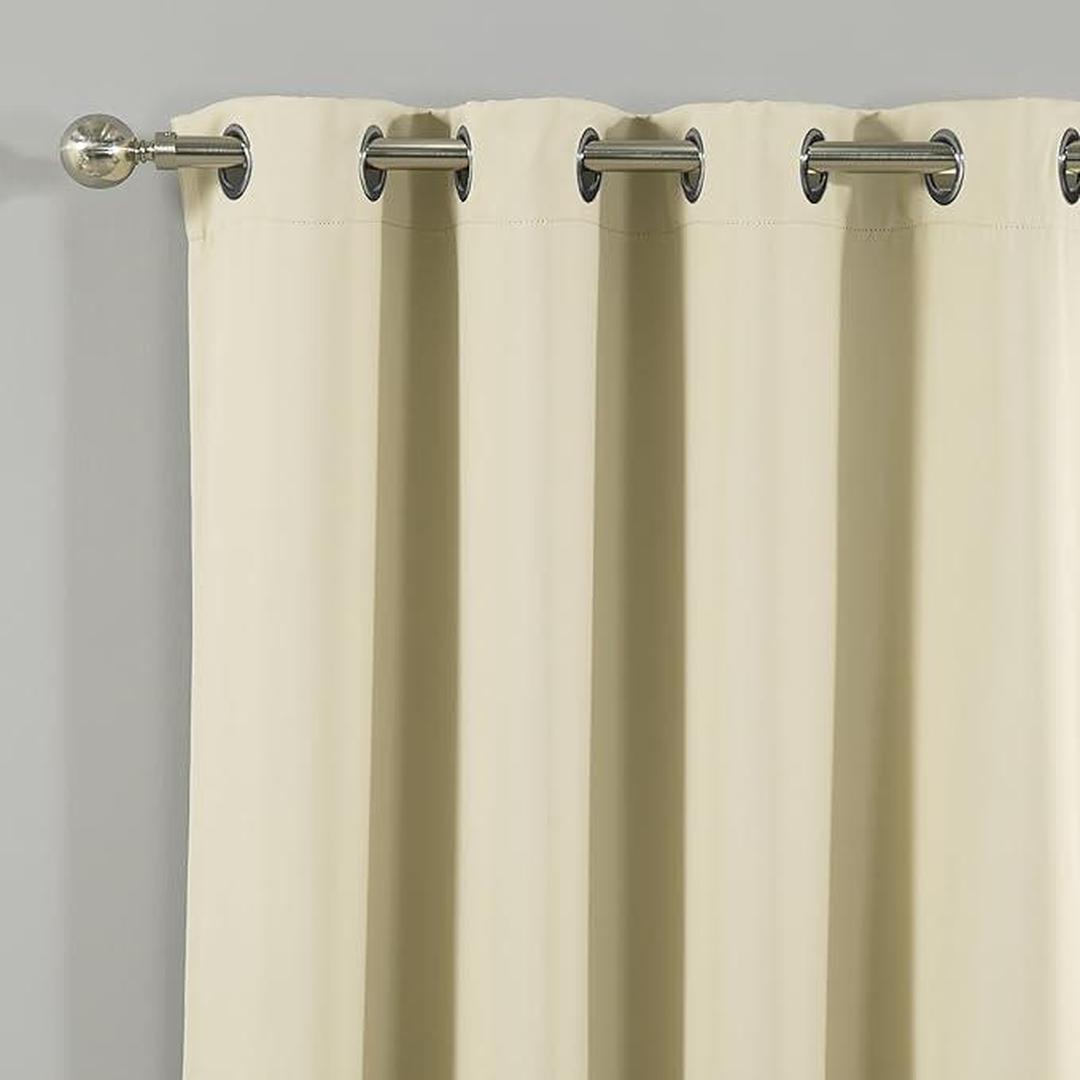 Jeannie Beige Blackout Grommet Panel - 54"x84" Window Treatment for Superior Light Control and Privacy