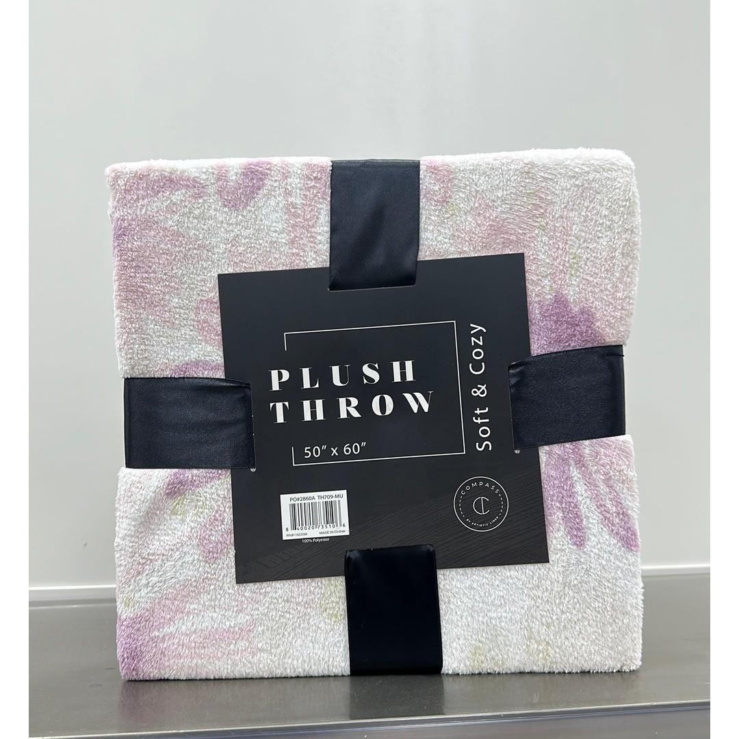 Elegant Comfort Velvet Touch Ultra Plush Lavender and White Fleece Throw/Blanket - 50 x 60 Inches