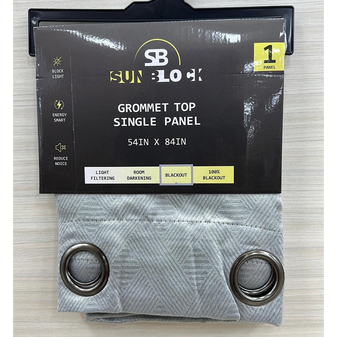 SUNBLOCK Grommet Top Curtains for Bedroom, Single Panel, 54" x 84", Silver