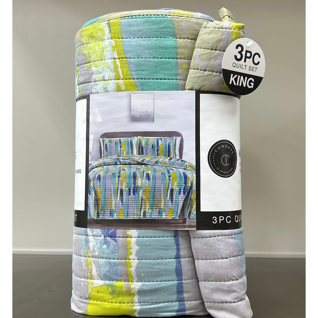 COMPASS ЗРС QUILT SET - Multicolored | King Sized (104 x 92 inches)