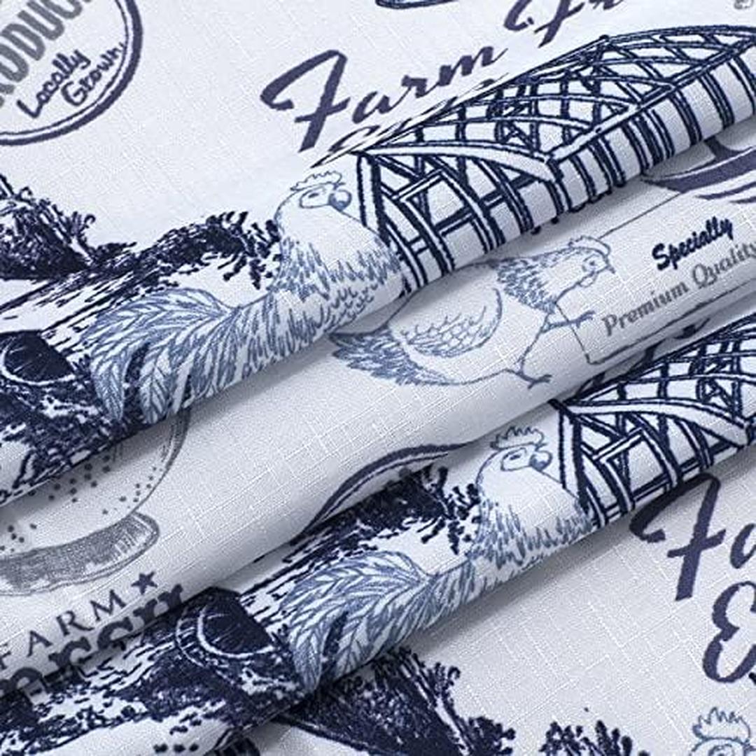 Regal Home Collections Rooster Toile Kitchen Curtains 3-Piece Set - Printed Curtains for Kitchen Windows - Half Curtain Panels and Valance (54" X 36",