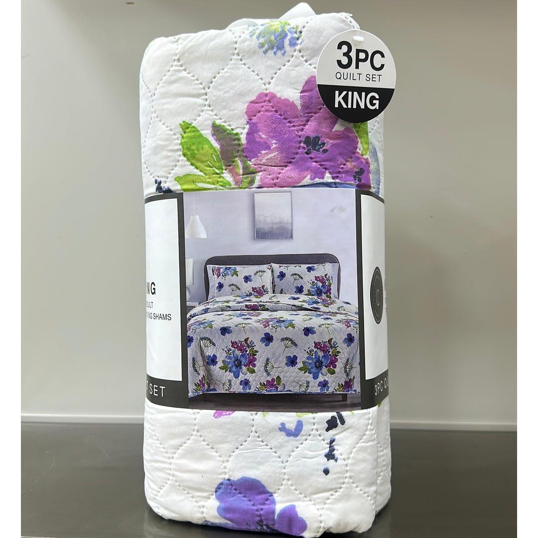 COMPASS ЗРС QUILT SET - Floral Printed | King Sized (104 x 92 inches)
