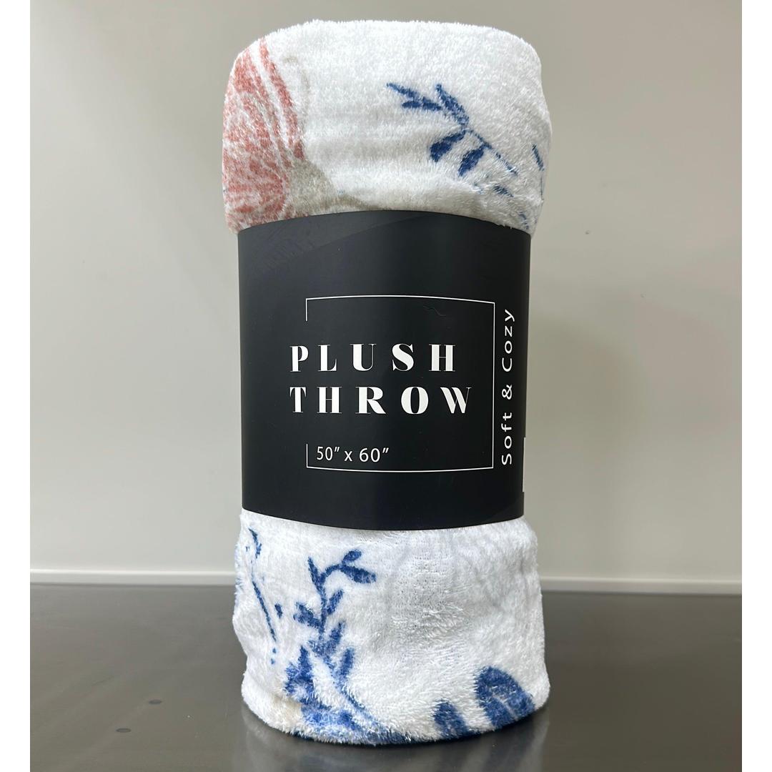 Elegant Comfort Velvet Touch Ultra Plush Floral Pattern Fleece Throw - 50 x 60 Inches