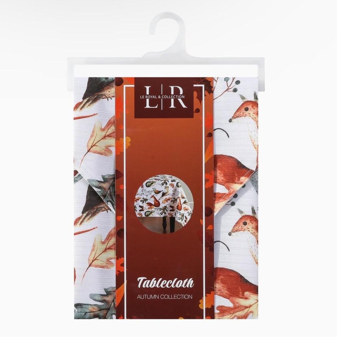 Compass Autumn Collection, Animal Printed Tablecloth, Holiday Table Cover for elevating Every Meal with an elegant oblong design