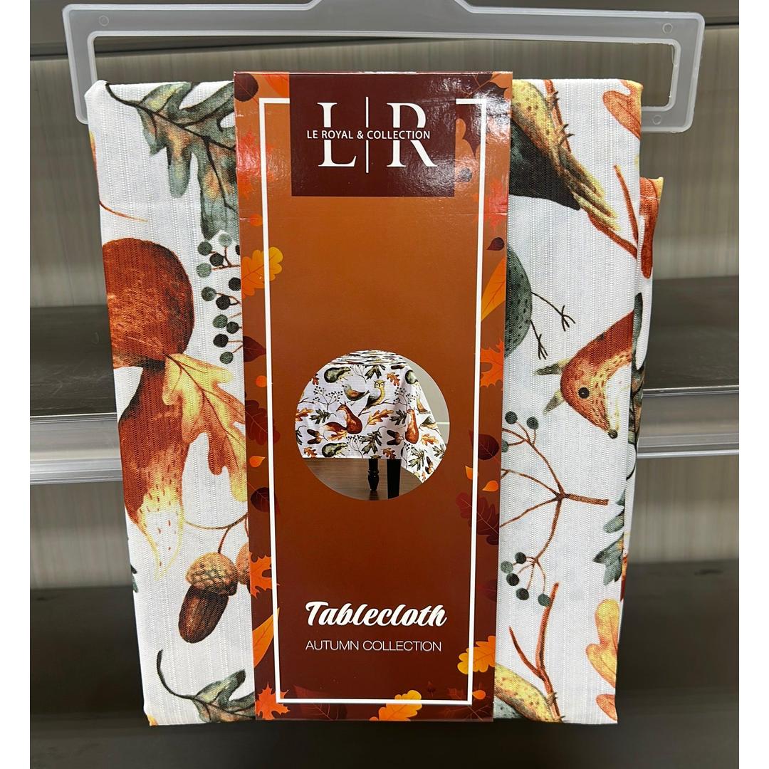 Compass Autumn Collection, Animal Printed Tablecloth, Holiday Table Cover for elevating Every Meal with an elegant oblong design
