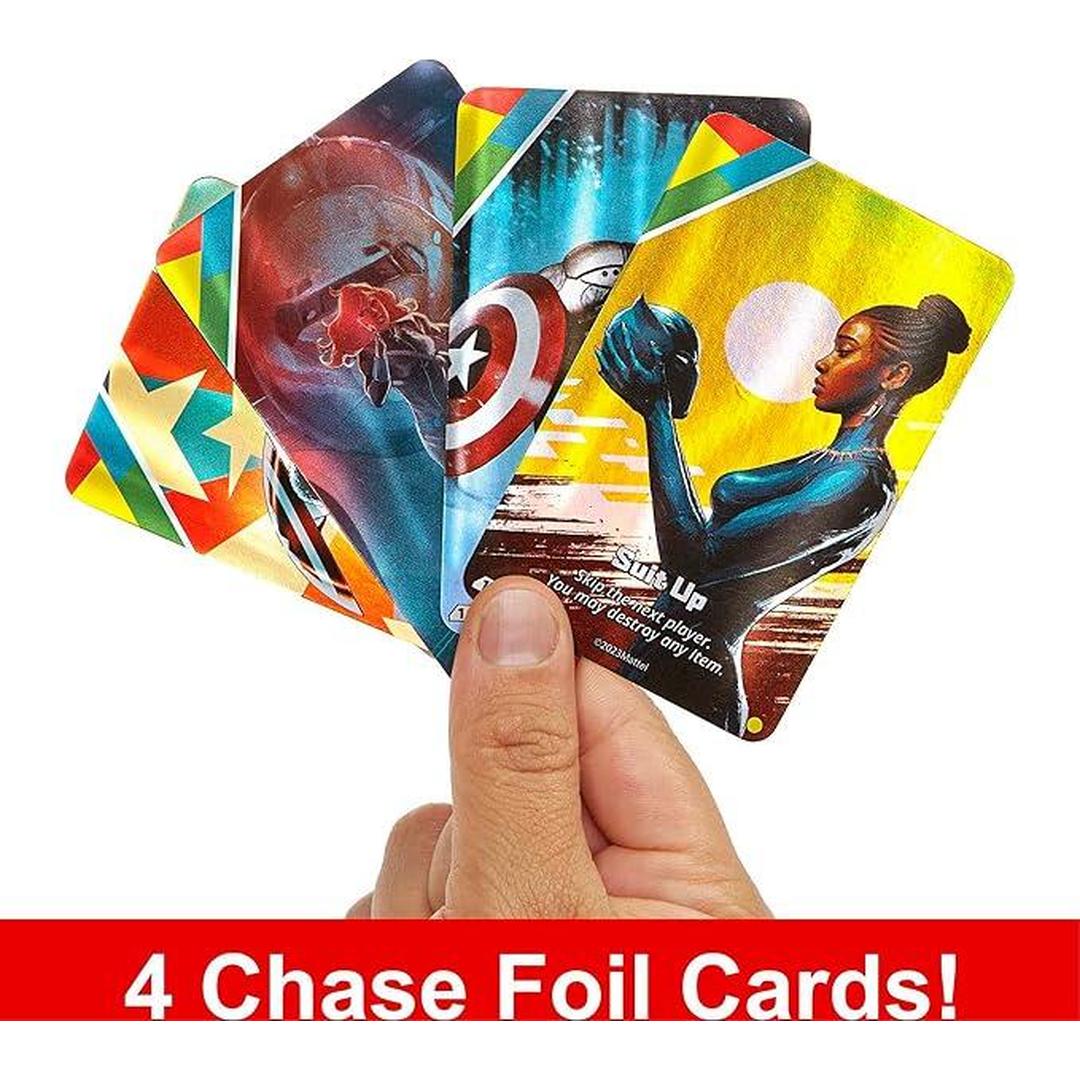 Mattel Games UNO Ultimate Marvel Card Game with 4 Collectible Foil Cards