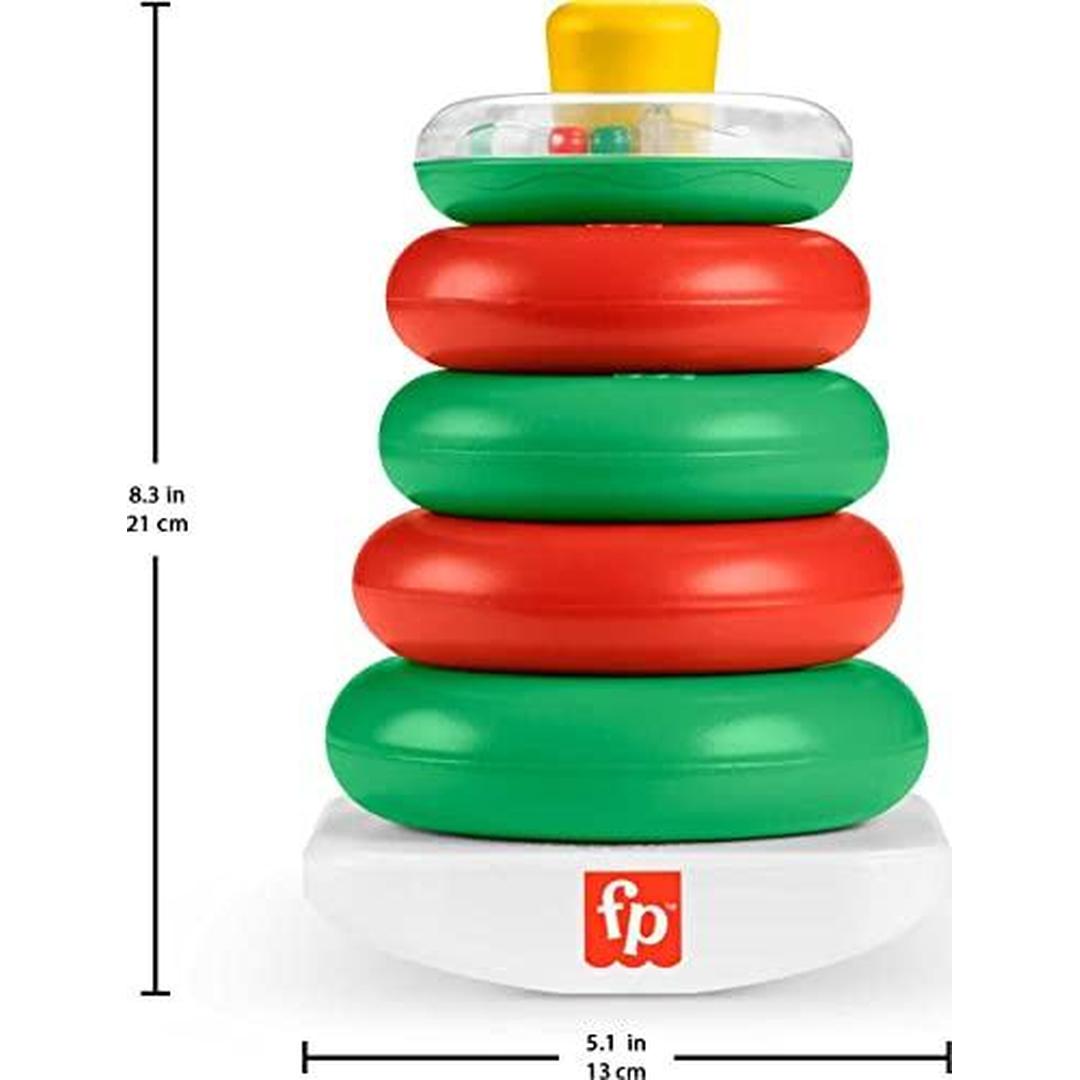 Fisher-Price Baby Stacking Toy Holiday Rock-A-Stack With 5 Rings