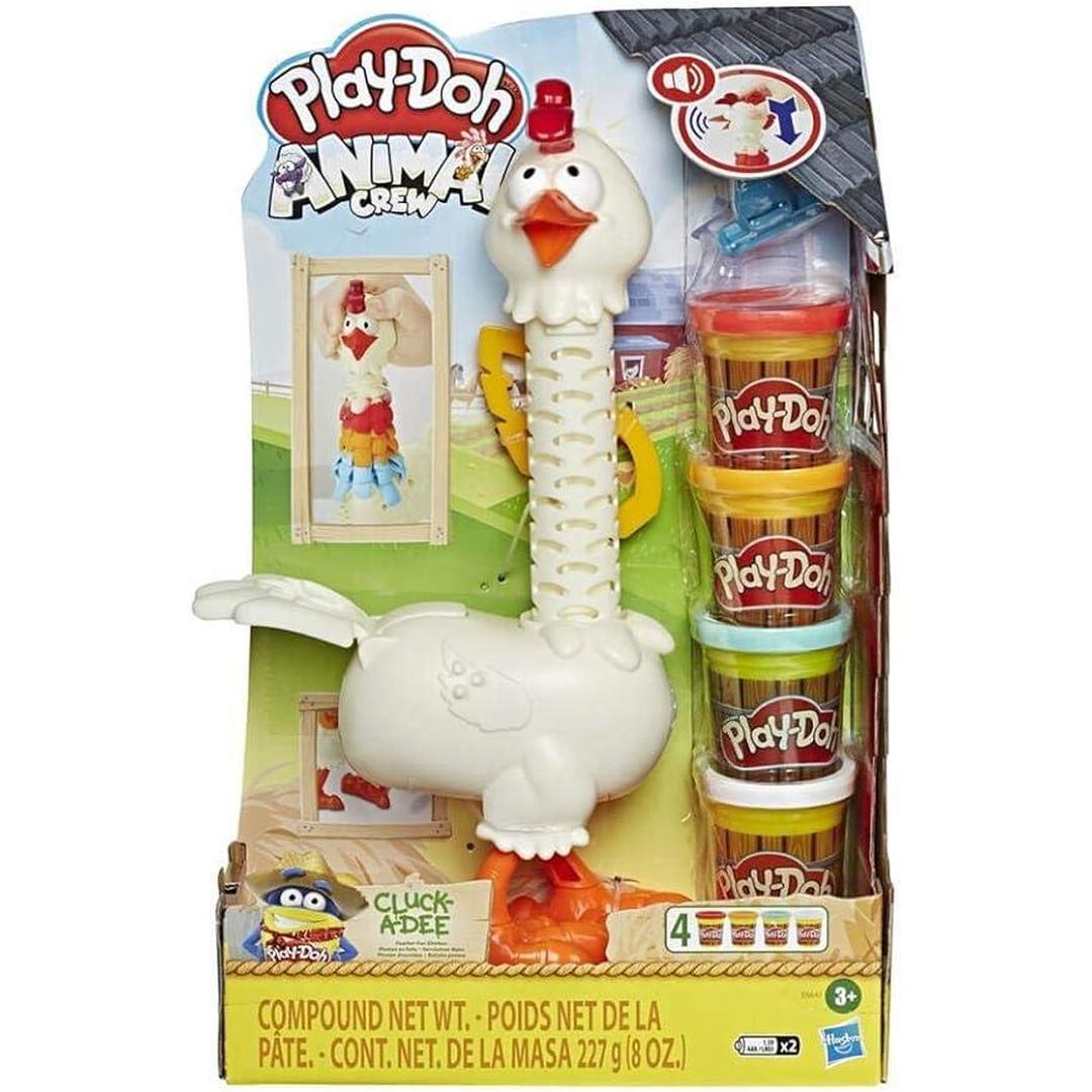Play-Doh Animal Crew Cluck-a-Dee Feather Fun Farm Includes 4 Cans of Play-Doh
