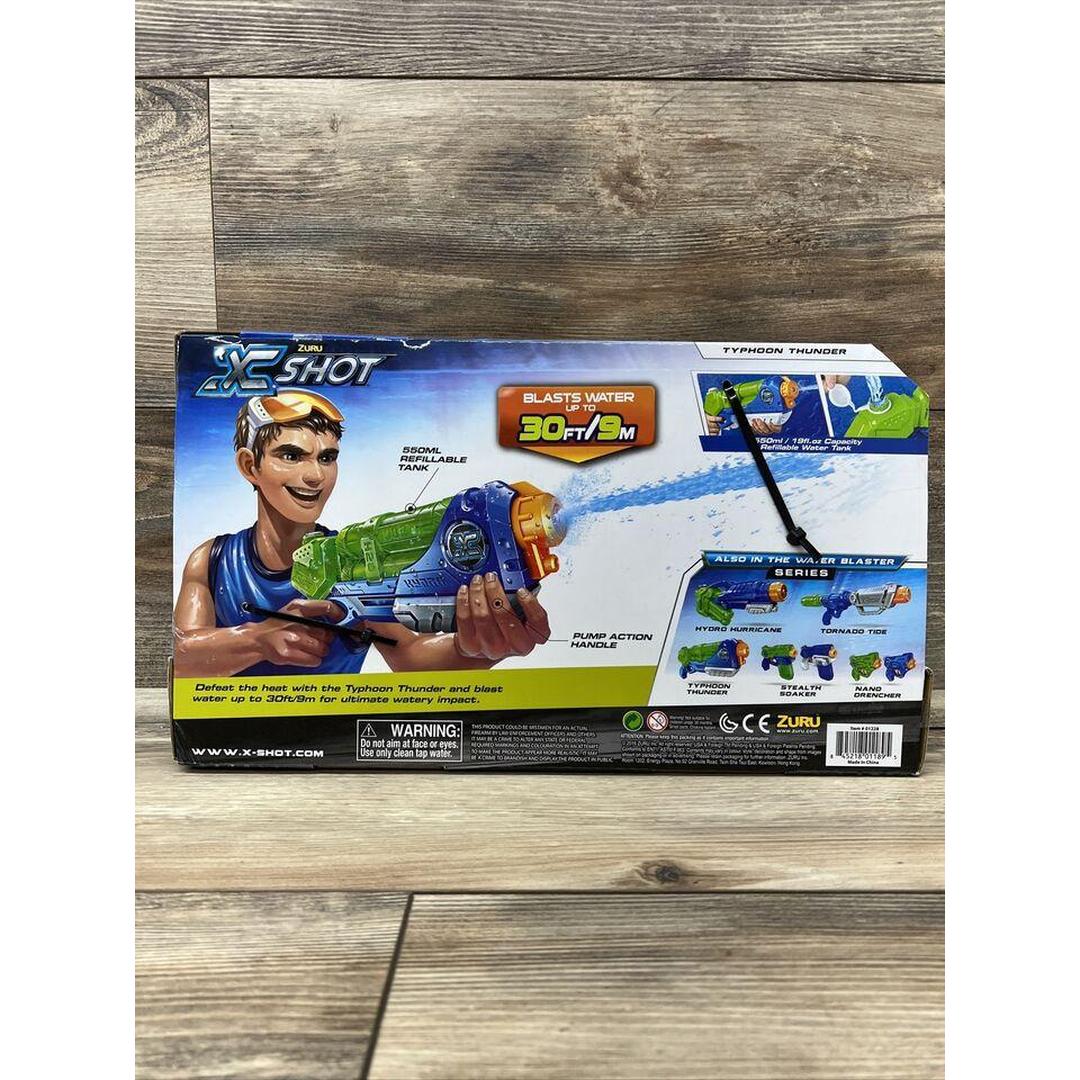Zuru X Shot Typhoon Thunder Water Squirt Gun - 550ml Capacity, 30ft Range, Outdoor Fun