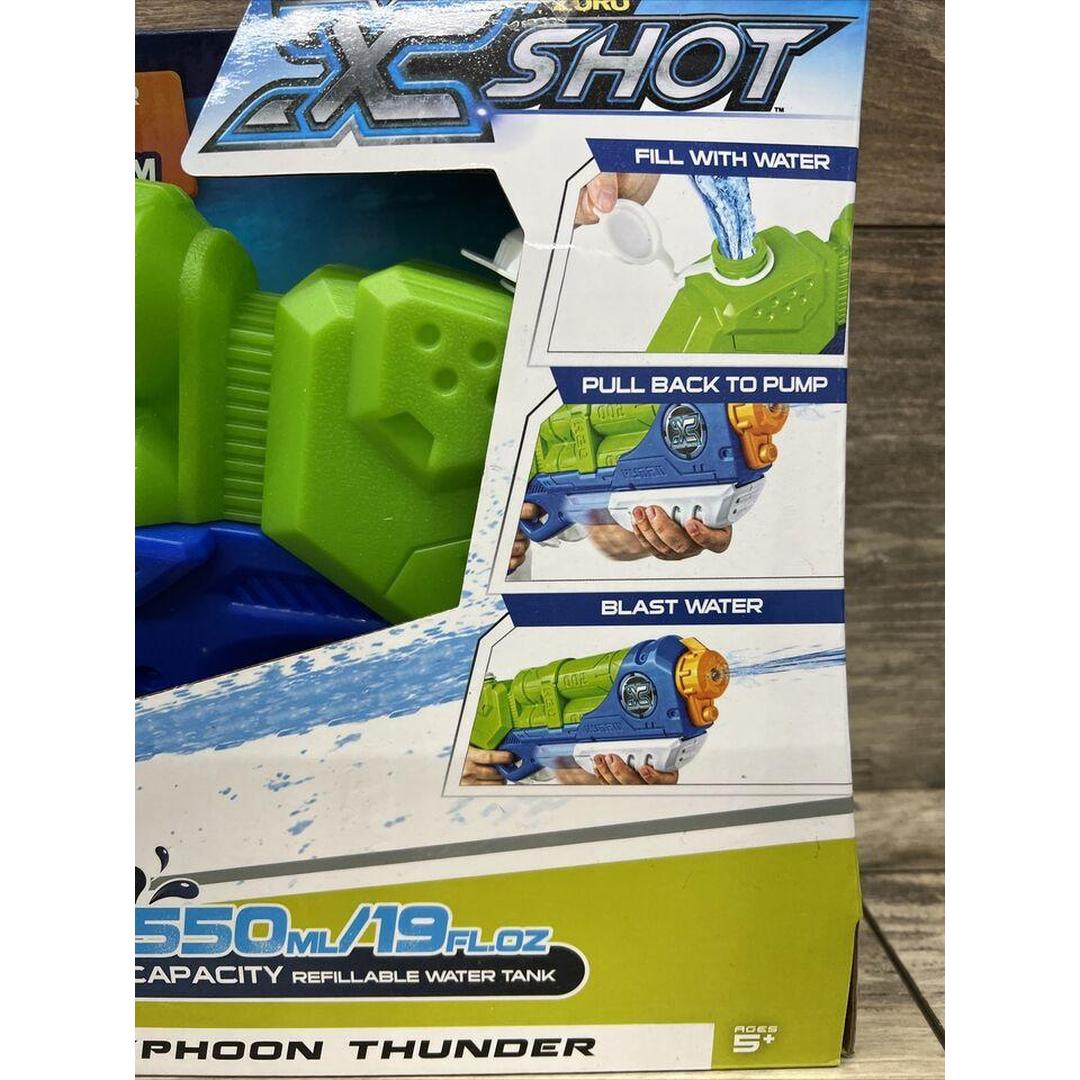 Zuru X Shot Typhoon Thunder Water Squirt Gun - 550ml Capacity, 30ft Range, Outdoor Fun