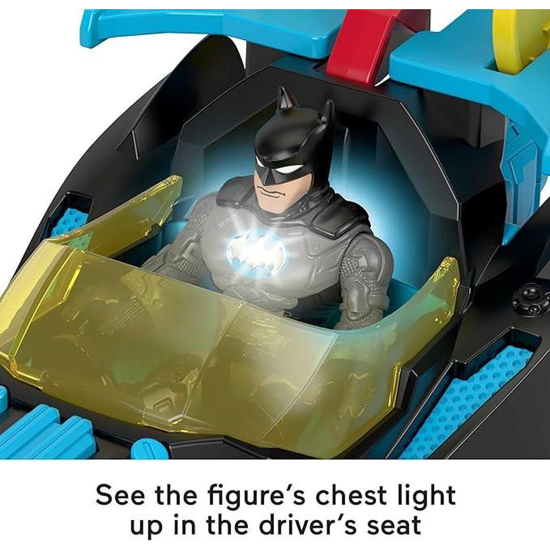 Fisher-Price Imaginext DC Super Friends Batman Toy Bat-Tech Racing Batmobile with Lights