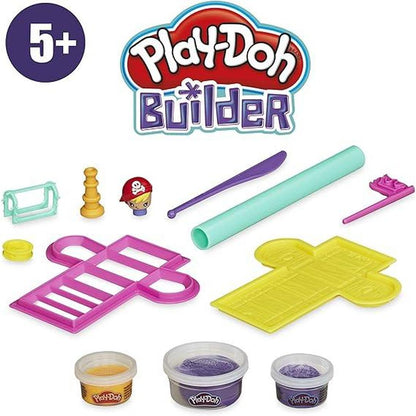 Hasbro Play-Doh Builder Treasure Chest Toy Building Kit for Kids 5 Years and up with 3 Non-Toxic Play-Doh Cans