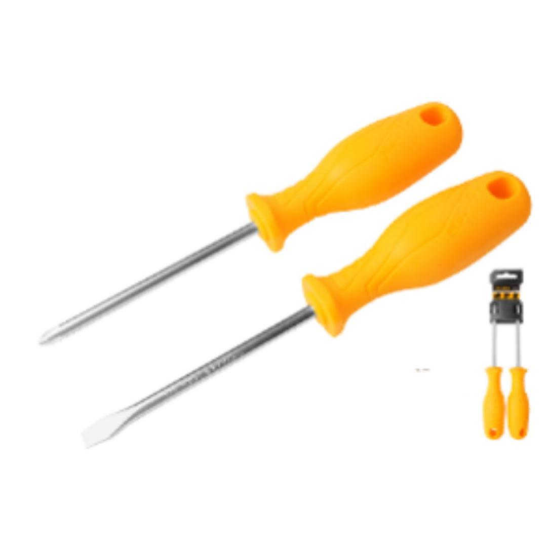 2Pc Screwdriver Set Yellow
