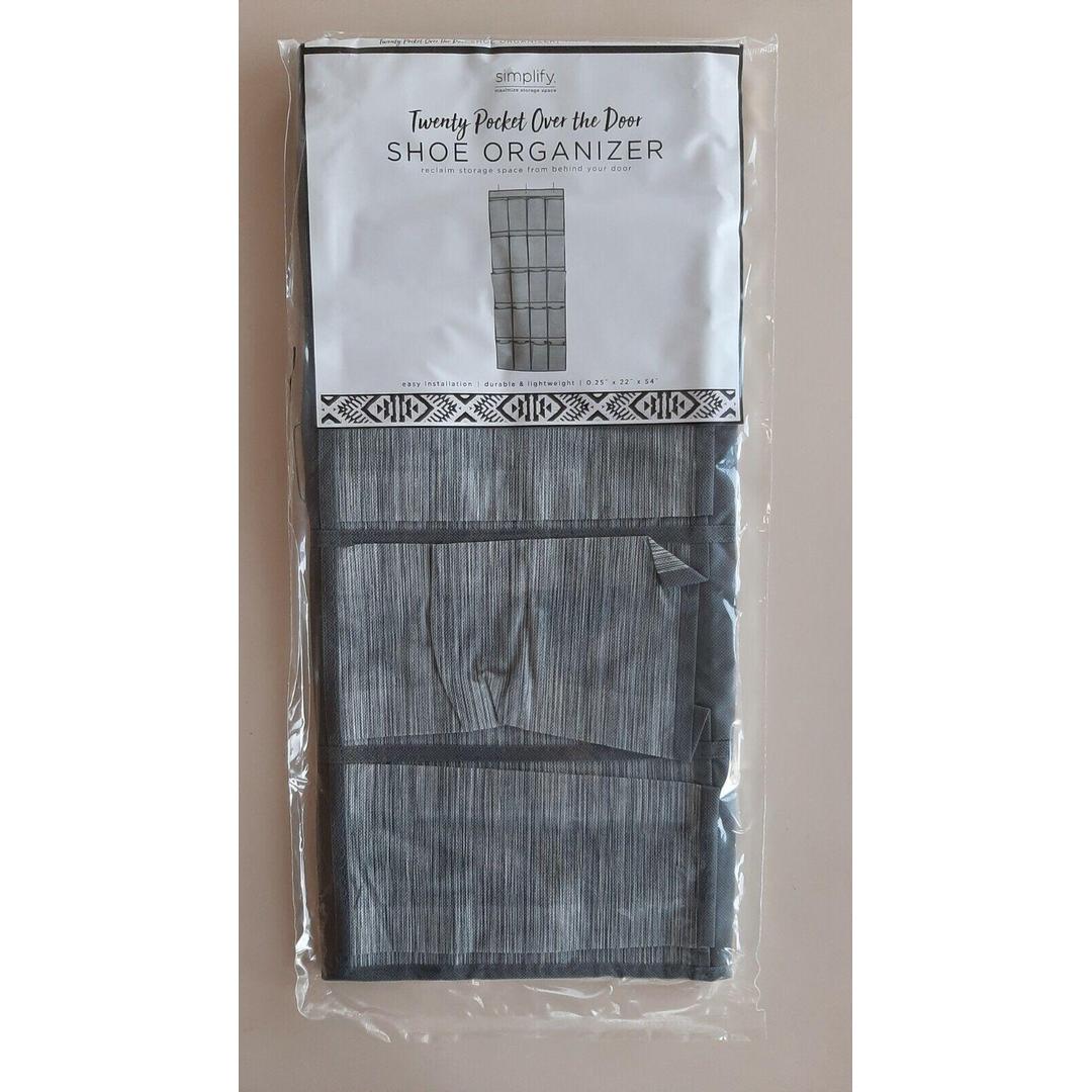 Simplify 20 Pocket Over-the-door Shoe Organizer | Gray