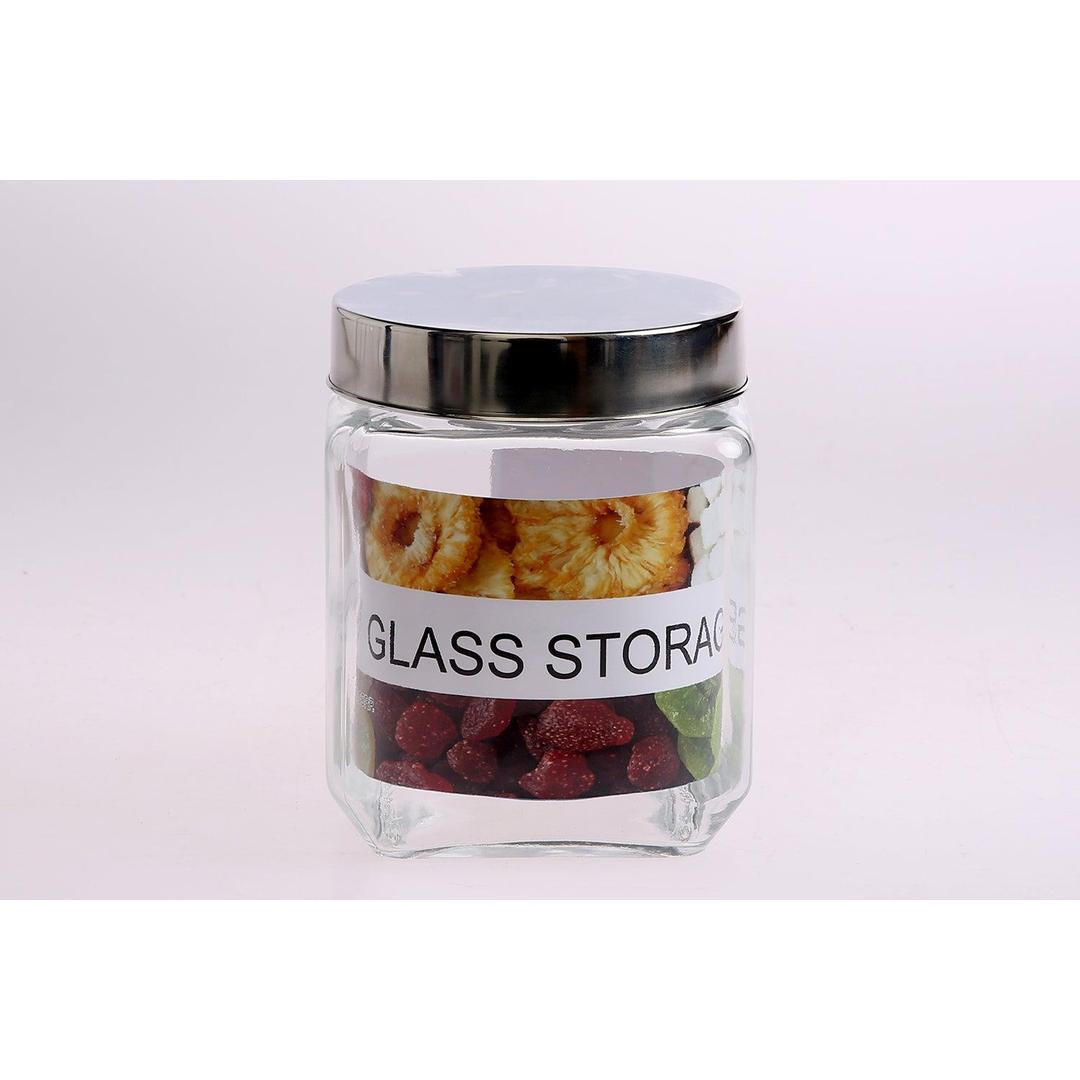 41oz/1200ml Glaze Jar With Steel Lid For Storing Spices, Grains.