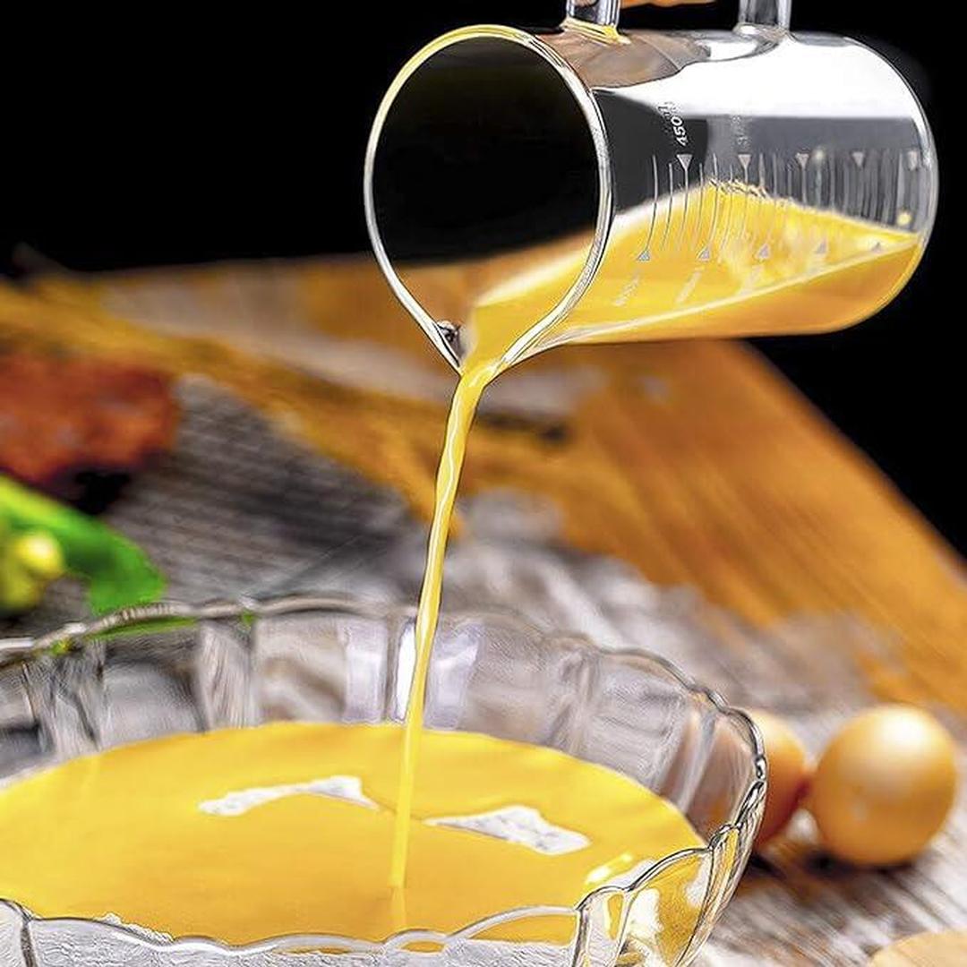 500ml Borosilicate Glass Measuring Cup with Lid and V-Shaped Spout