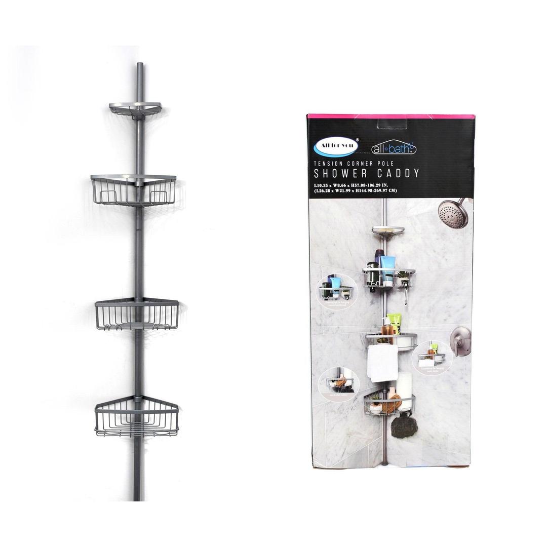Metal Tension Corner Pole Shower Caddy