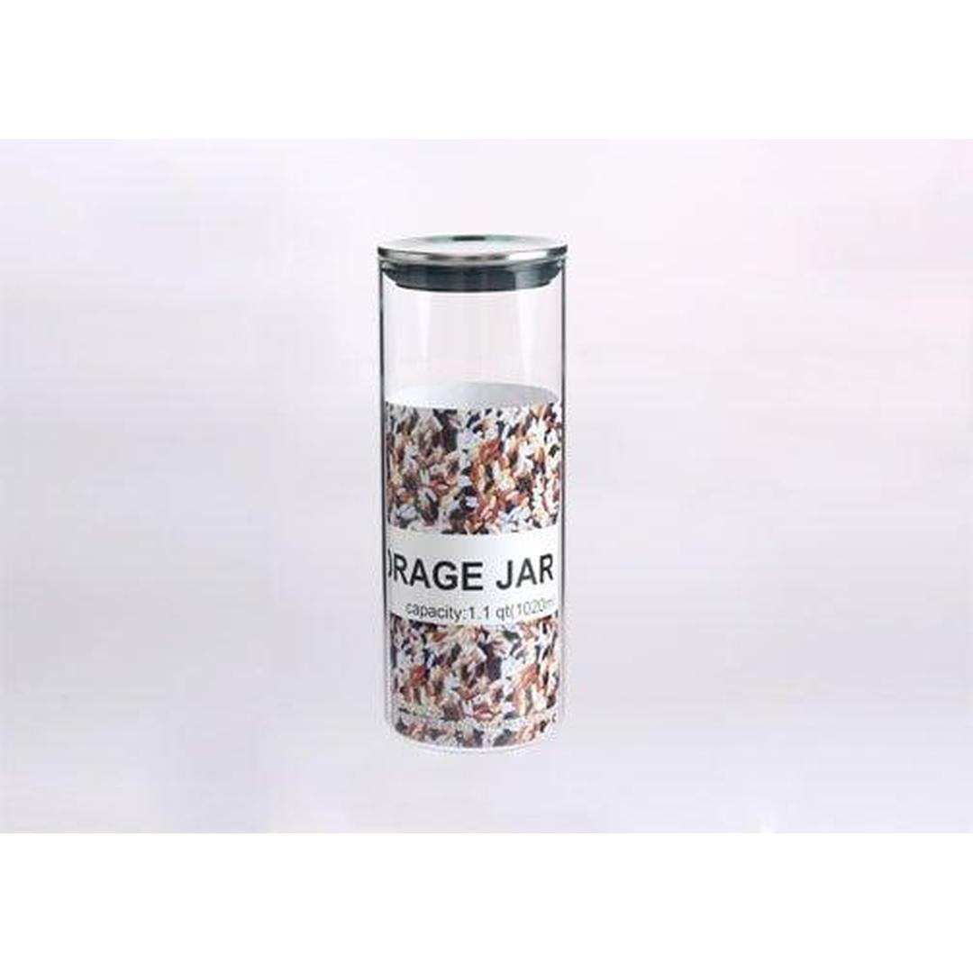 1020ml/35OZ Borosilicate Glass Jar with Metal lid, Silicon Ring