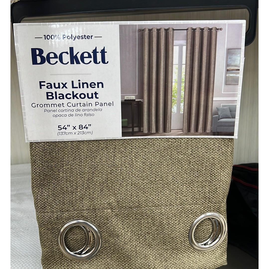 Beckett Weaved Polyester Panel 8 Grommets 54"x84" - Taupe